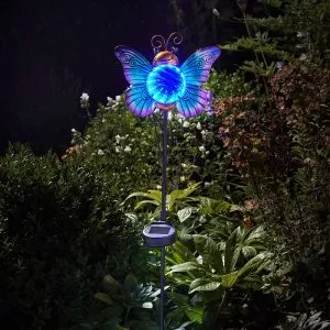 kerti napelemes kék pillangó lámpa